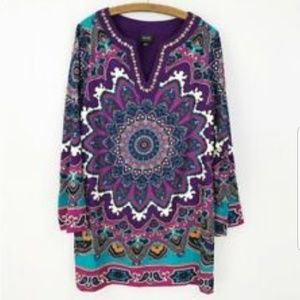 @ Nicole sz 8 Shift Purple Dress Bell Sleeves